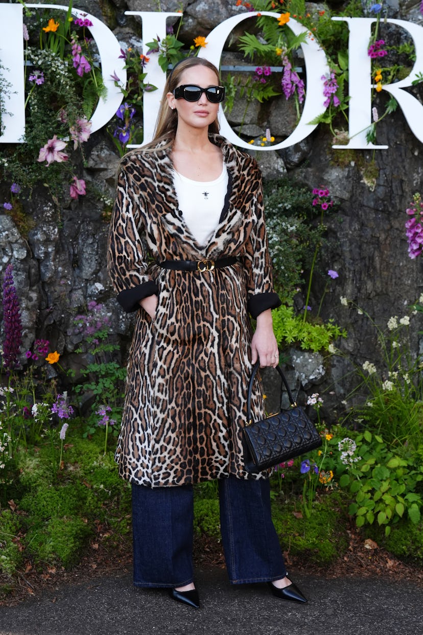 Jennifer Lawrence attends the Dior Cruise 2025 show at Drummond Castle, Perthshire. Picture date: Mo...