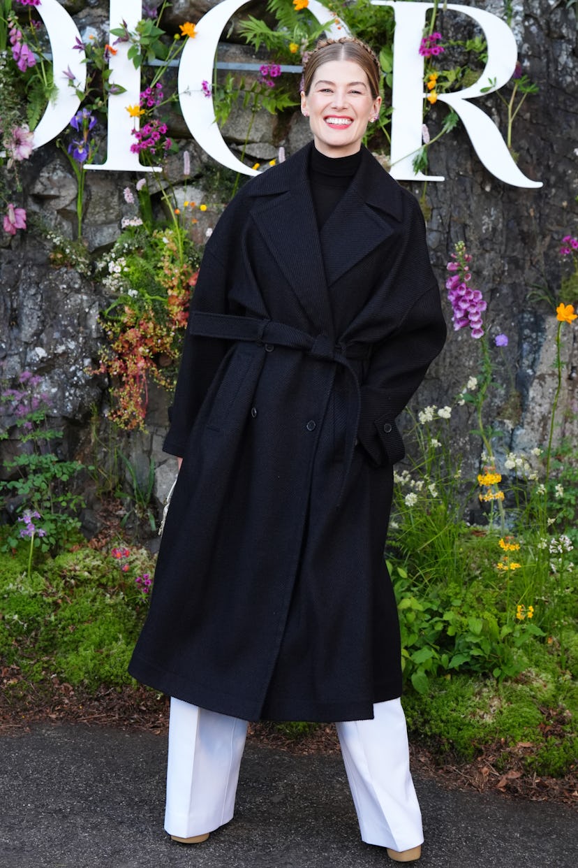 Rosamund Pike attends the Dior Cruise 2025 show at Drummond Castle, Perthshire. Picture date: Monday...