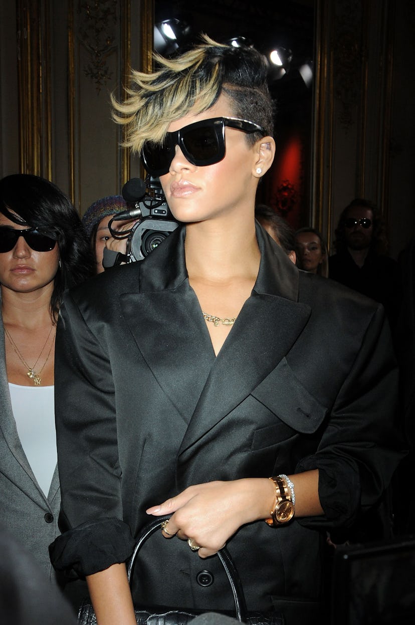 PARIS - OCTOBER 02:  Rihanna attends the Christian Dior Pret a Porter show as part of the Paris Wome...