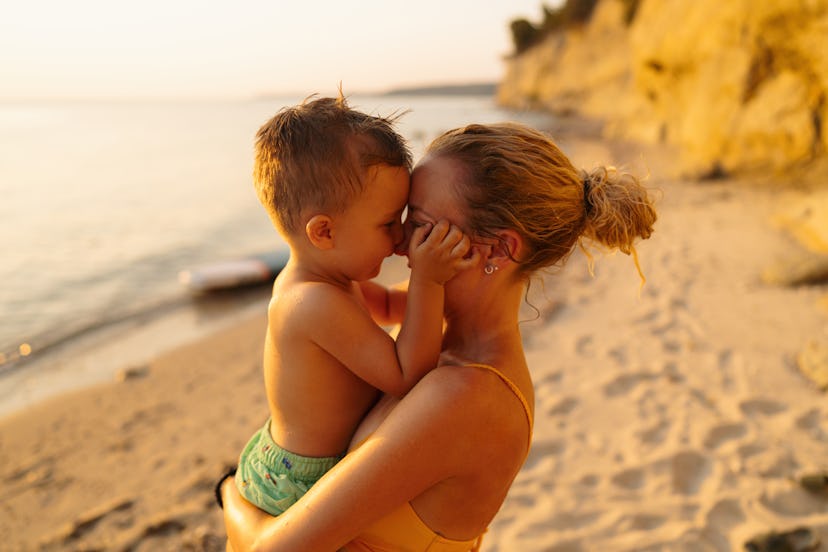 Photo of a young boy sharing some special moments with his mom, while spending some quality time tog...