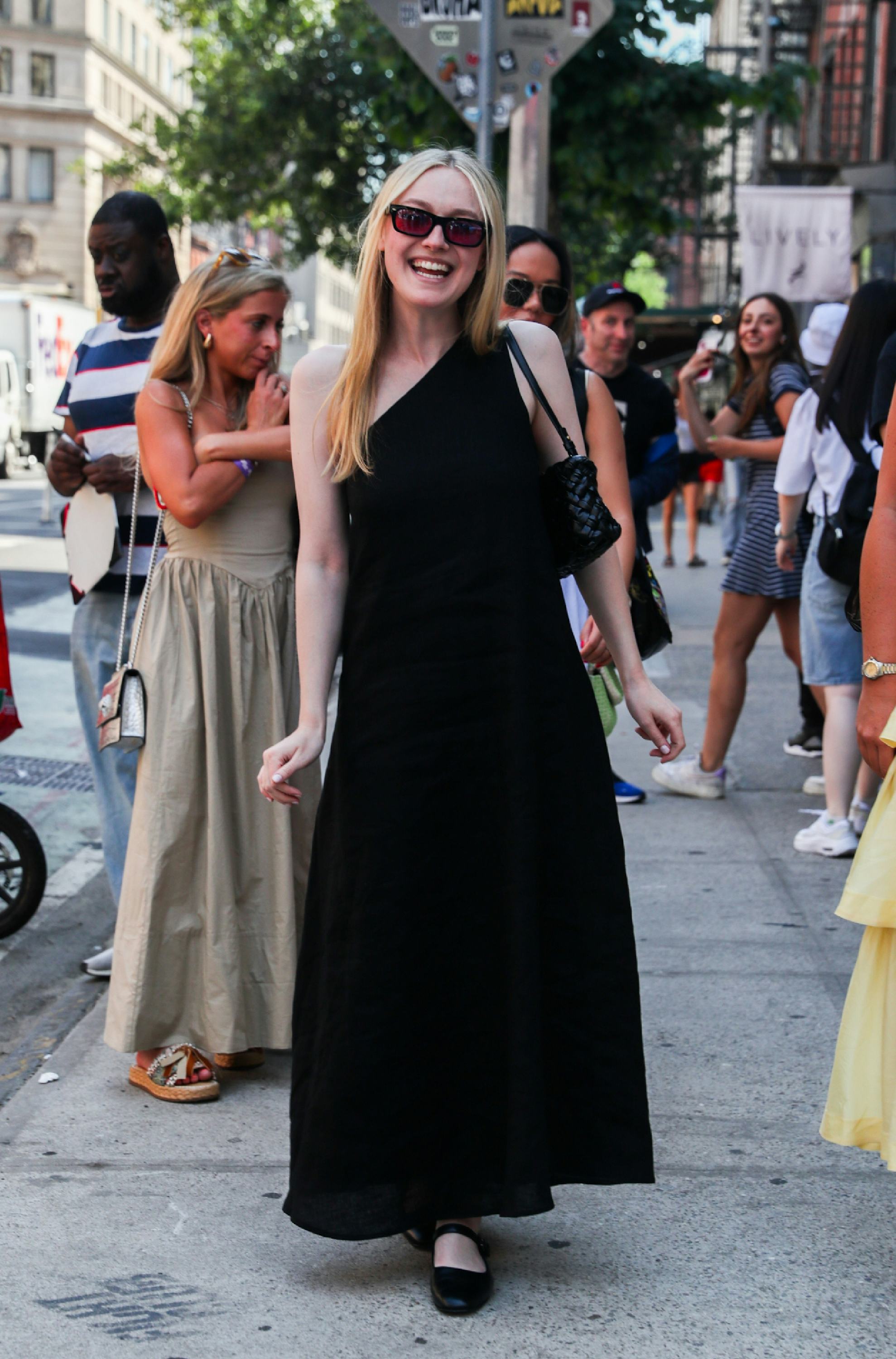 Dakota Fanning is seen on June 3, 2024 in New York, New York