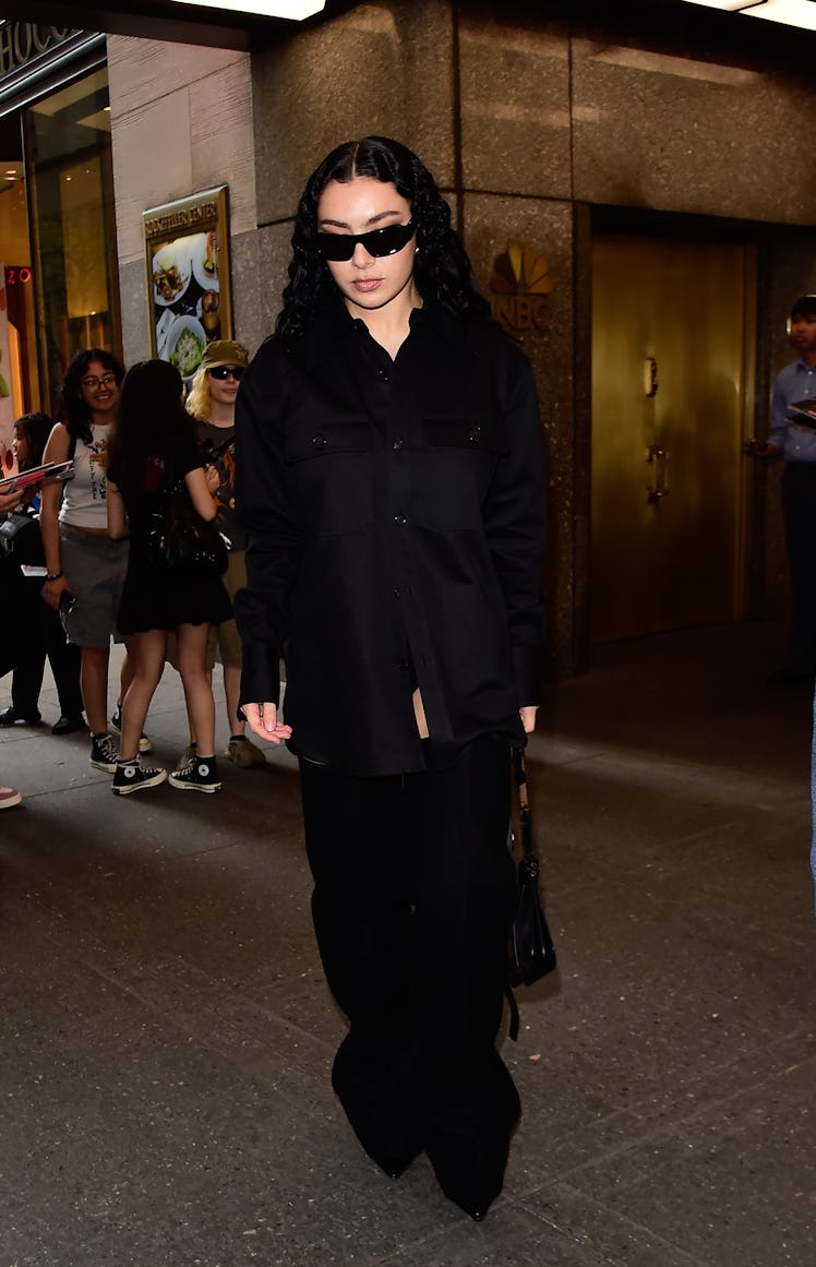 NEW YORK, NEW YORK - APRIL 29: Charli XCX is seen walking in midtown on April 29, 2024 in New York C...