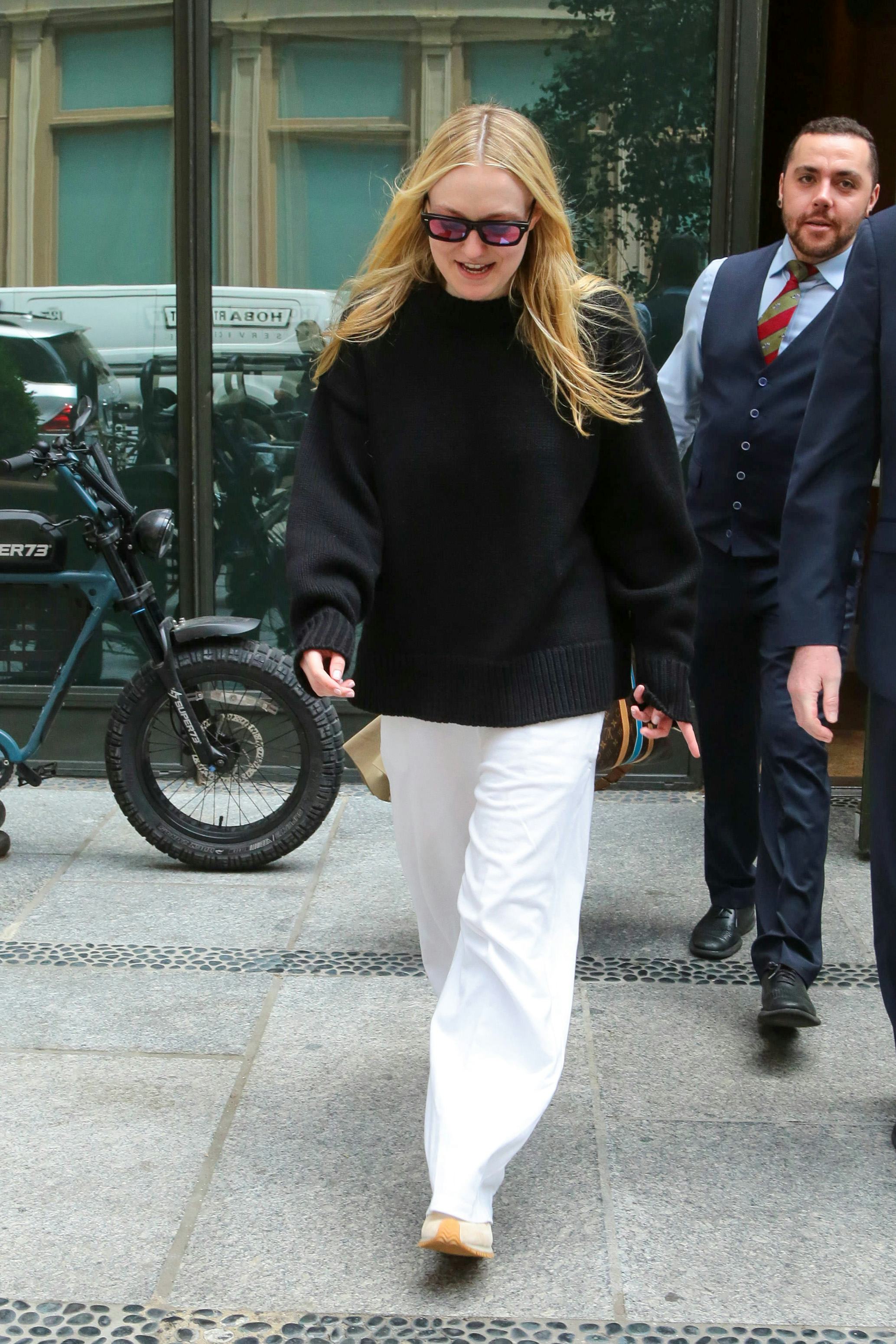 Dakota Fanning is seen on June 04, 2024 in New York City