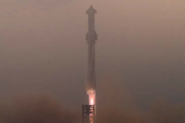 The SpaceX Starship launches on its fourth flight test from Starbase in Boca Chica, Texas, on June 6...