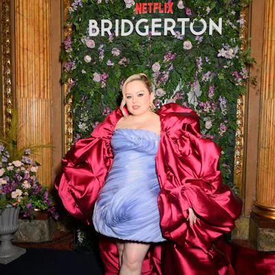 Nicola Coughlan attends the Toronto Premiere of Netflix's "Bridgerton" Season 3 Part II at Elgin and Winter Garden Theatre Centre.