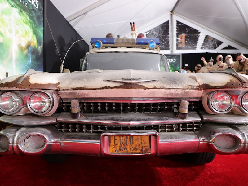 NEW YORK, NEW YORK - NOVEMBER 15: A view of the GhostBusters car at the GHOSTBUSTERS: AFTERLIFE Worl...