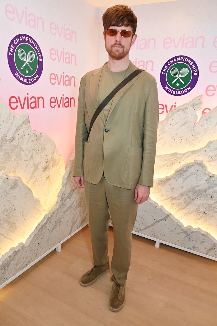 James Blake poses in the evian 'Mountain Of Youth' VIP suite 