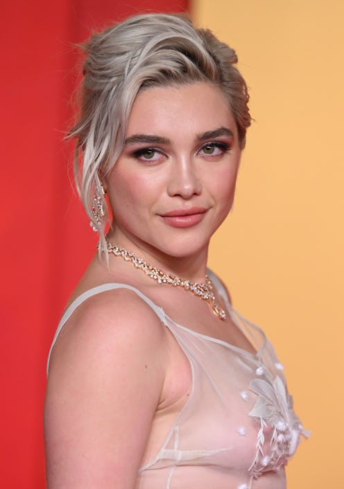 Florence Pugh attends the 2024 Vanity Fair Oscar Party hosted by Radhika Jones at the Wallis Annenbe...