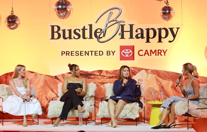 Payton Sartain, Kamie Crawford, Alyssa Amoroso, and Krista Williams speak onstage at Bustle’s “Life …