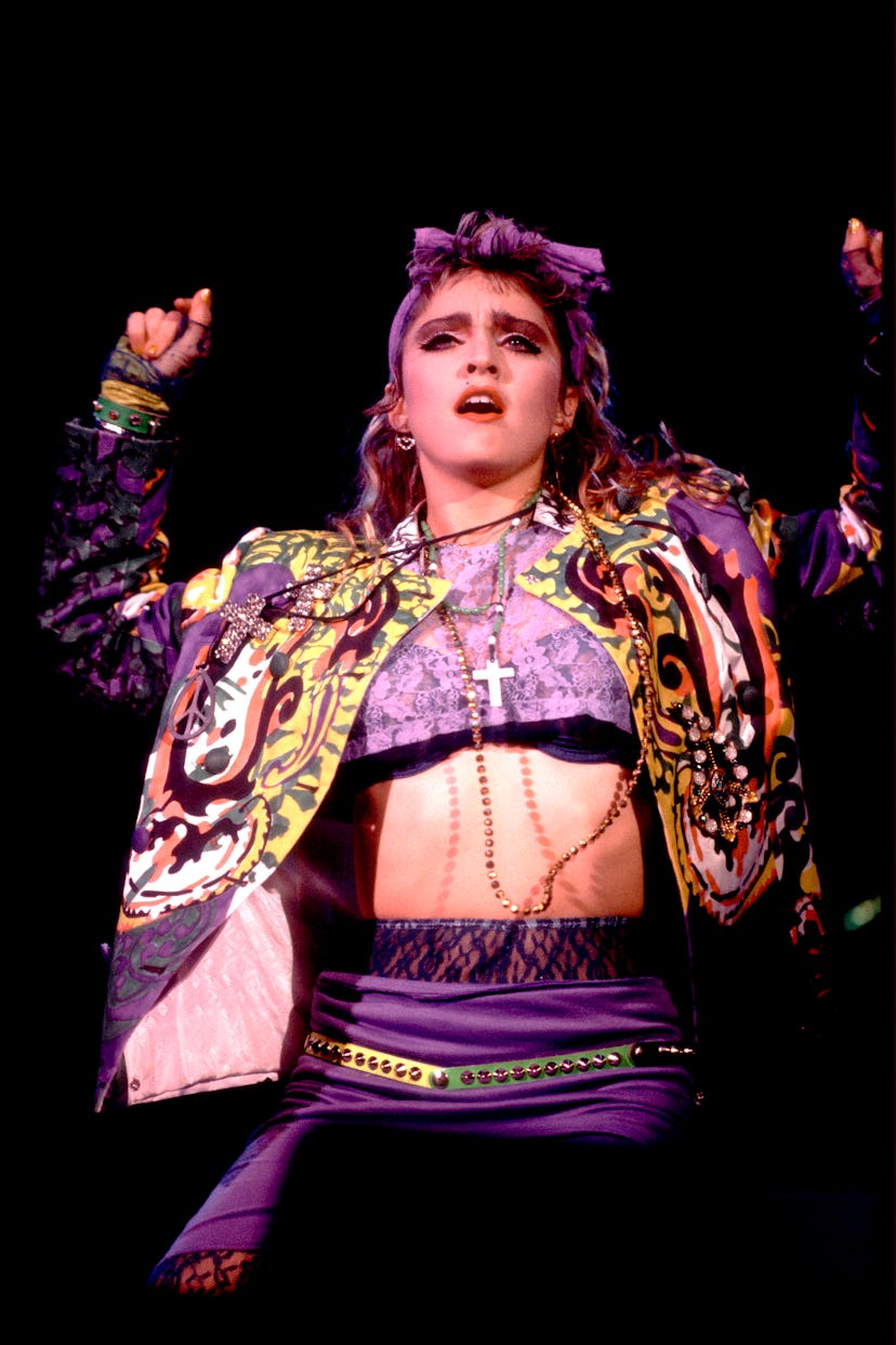 American musician Madonna performs onstage at the  University of Illinois (UIC) Pavilion, Chicago, I...