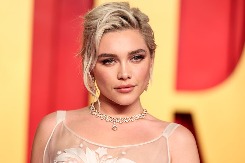 Florence Pugh at the 2024 Vanity Fair Oscar Party held at the Wallis Annenberg Center for the Perfor...