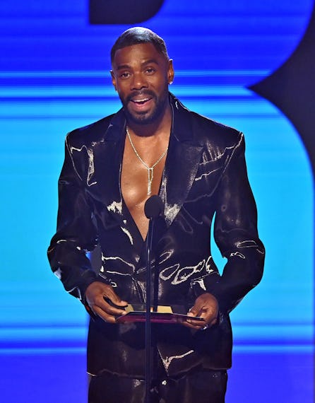 LOS ANGELES, CALIFORNIA - JUNE 30: Colman Domingo speaks onstage during the 2024 BET Awards at Peaco...