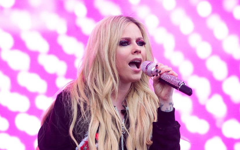 GLASTONBURY, ENGLAND - JUNE 30: Avril Lavigne performs during day four of Glastonbury Festival 2024 ...
