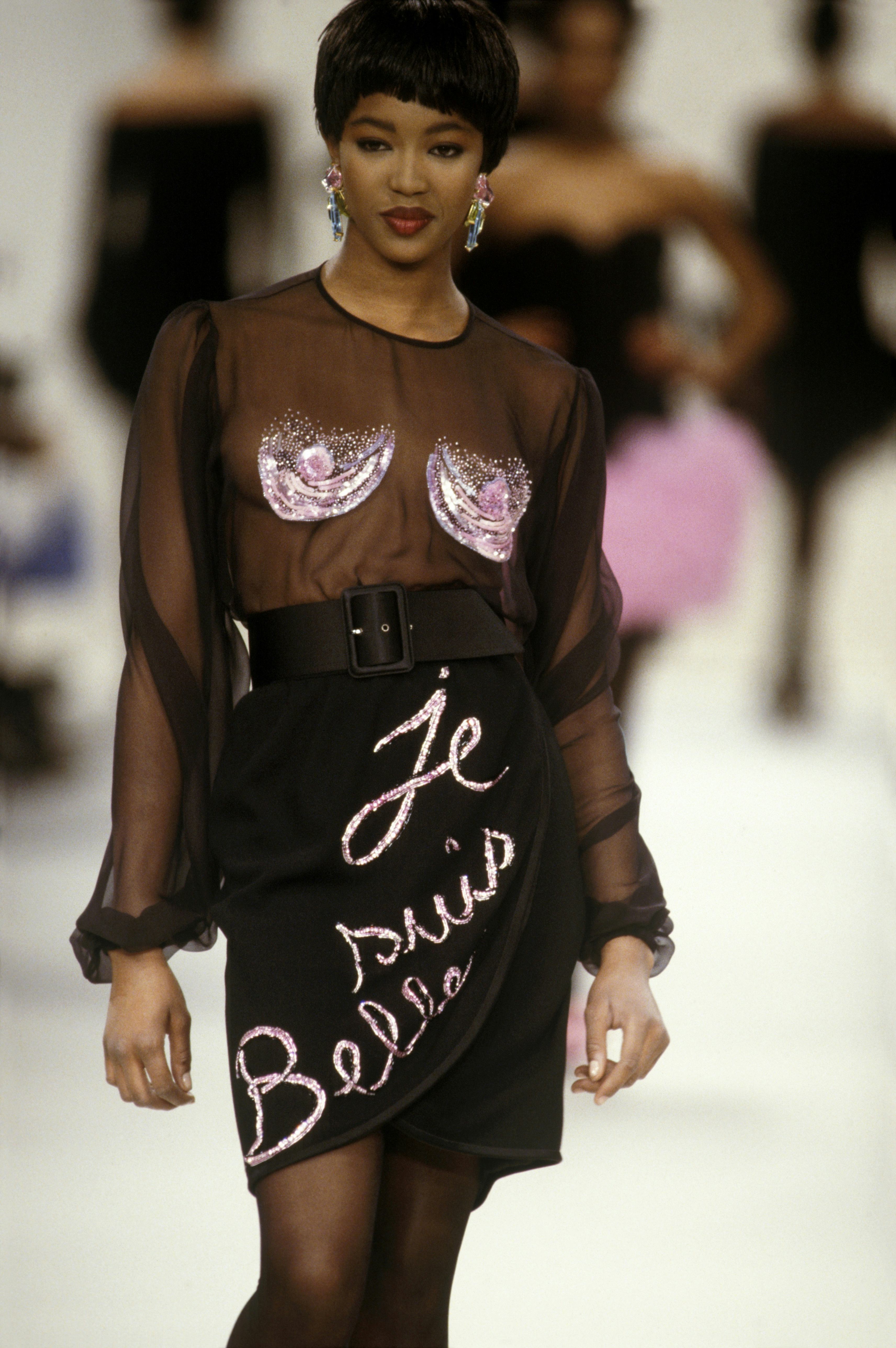 PARIS, FRANCE - MARCH: Top Model Naomi Campbell At Ready To Wear Fall Winter 1988 1989 Show, Paris, &hellip;