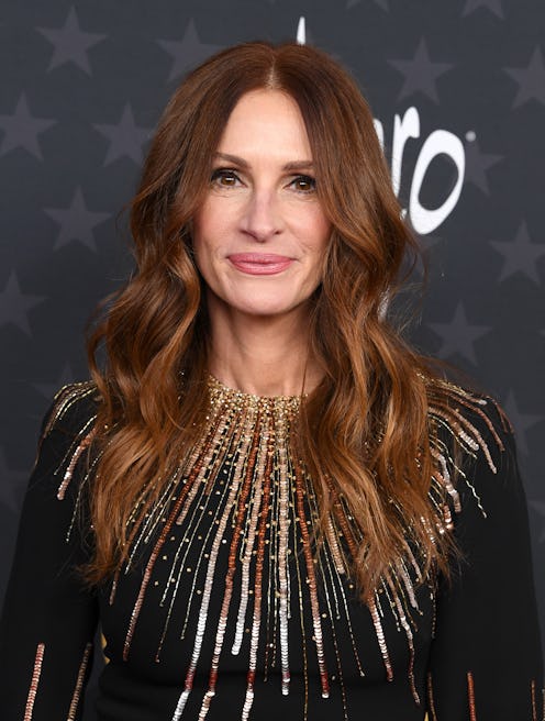 Julia Roberts light academia houndstooth blazer