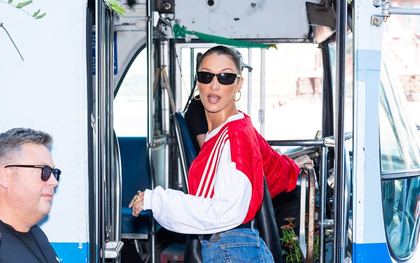 NEW YORK, NEW YORK - JULY 11: Bella Hadid is seen in the East Village on July 11, 2024 in New York C...