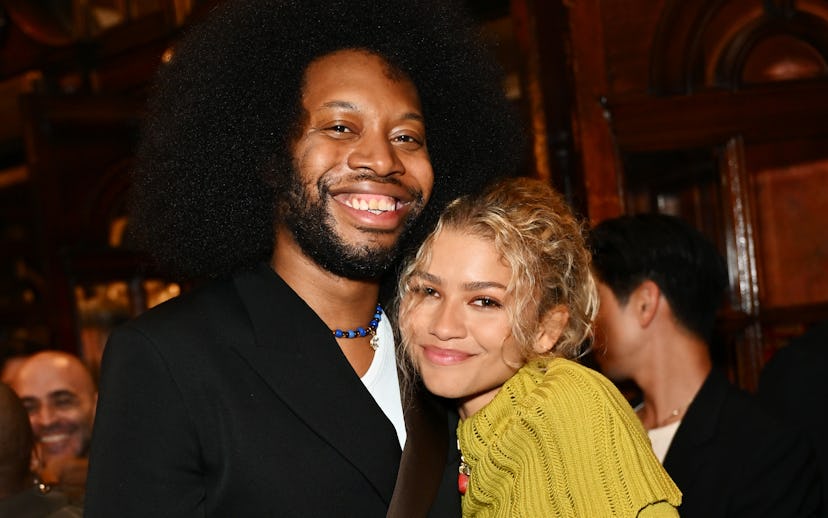 LONDON, ENGLAND - JULY 10: Playwright Jeremy O. Harris and Zendaya pose in the foyer following the p...