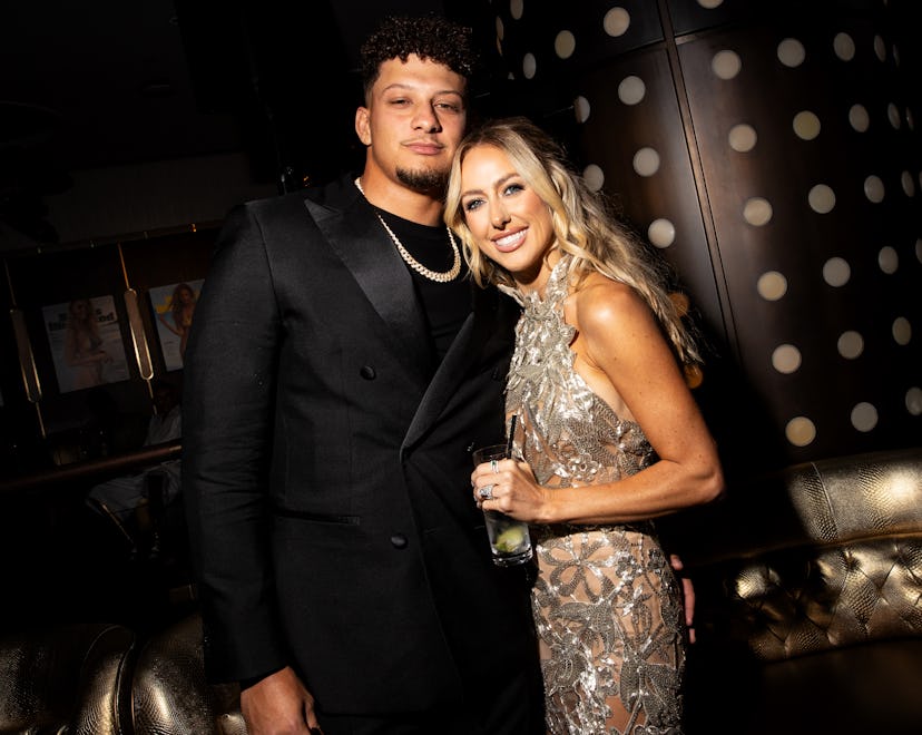 Patrick Mahomes and Brittany Mahomes at the Sports Illustrated Swim Issue Launch Party held at the H...