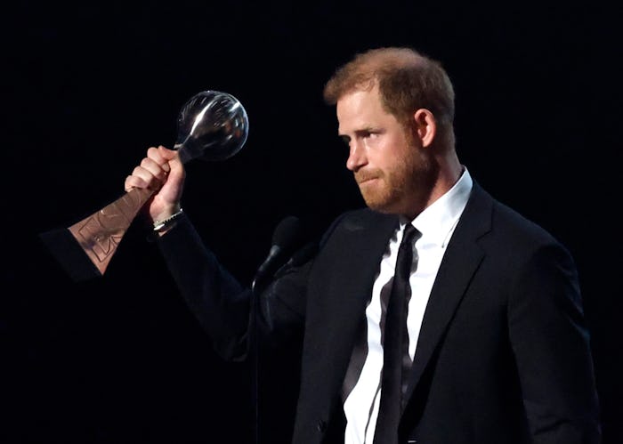 HOLLYWOOD, CALIFORNIA - JULY 11: Prince Harry, Duke of Sussex accepts the Pat Tillman Award onstage ...