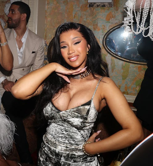 Cardi B silver dress