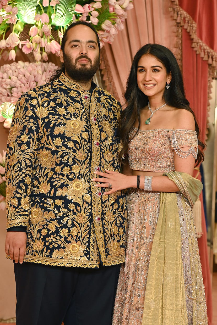 Anant Ambani son of billionaire tycoon and Chairman of Reliance Industries Mukesh Ambani (unseen) wi...