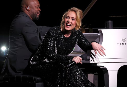 Adele performs onstage during "Weekends with Adele" at The Colosseum at Caesars Palace on January 26...