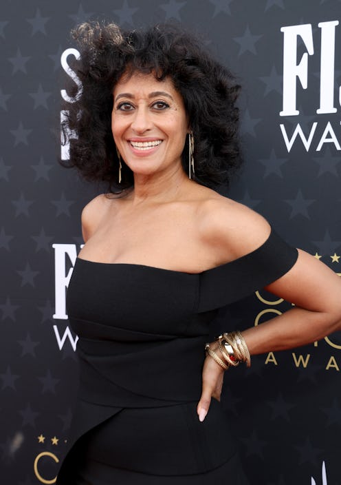 Tracee Ellis Ross poplin dress and mesh ballet flats