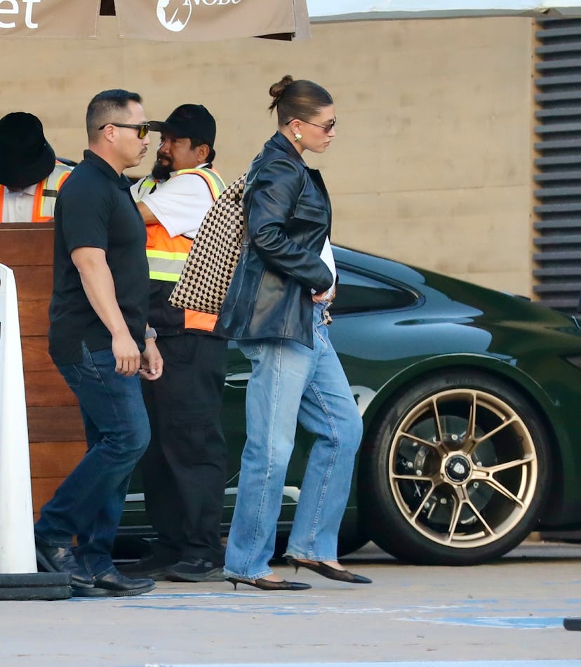 Hailey Bieber put her own spin on the ballerina shoe trend.