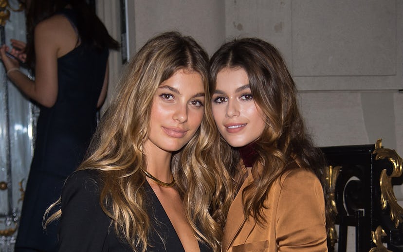 NEW YORK, NY - SEPTEMBER 08: Models Camila Morrone (L) and Kaia Gerber attend the CR Girls "Seen A...