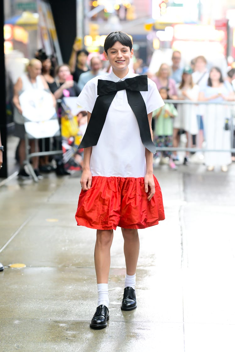 NEW YORK, NEW YORK - JULY 23: Emma Corrin is seen at "GMA"  on July 23, 2024 in New York City. (Phot...