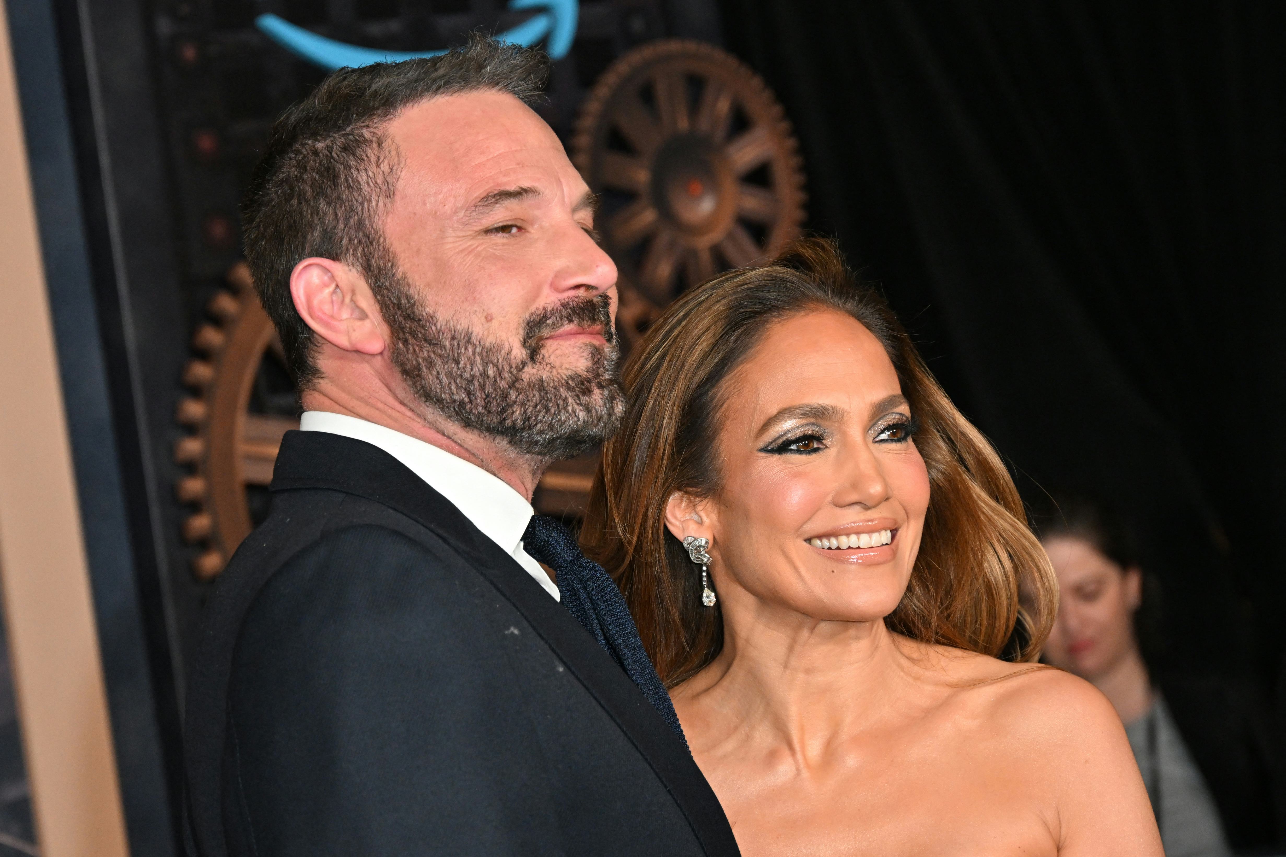 US actress Jennifer Lopez (R) and US actor Ben Affleck attend Amazon&rsquo;s &ldquo;This is Me&hellip; Now: A Love St&hellip;