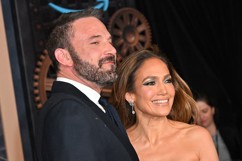 US actress Jennifer Lopez (R) and US actor Ben Affleck attend Amazon’s “This is Me… Now: A Love St…