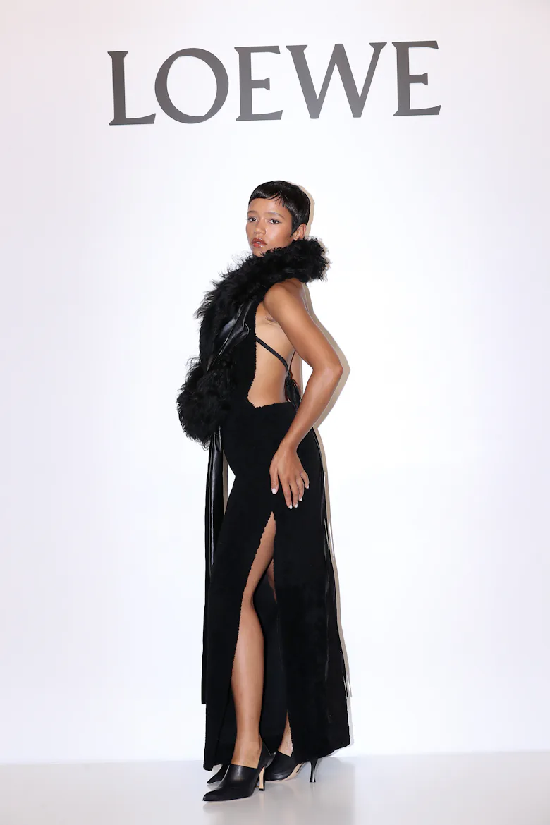 loewe black dress Scarf asymmetric satin halterneck gown - black