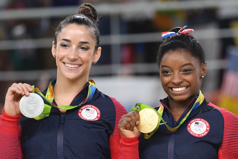 Aly Raisman and Simone Biles in 2016. Photo via Getty Images