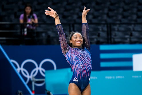 Simone Biles at the 2024 Olympic Games in Paris. Photo via Getty Images