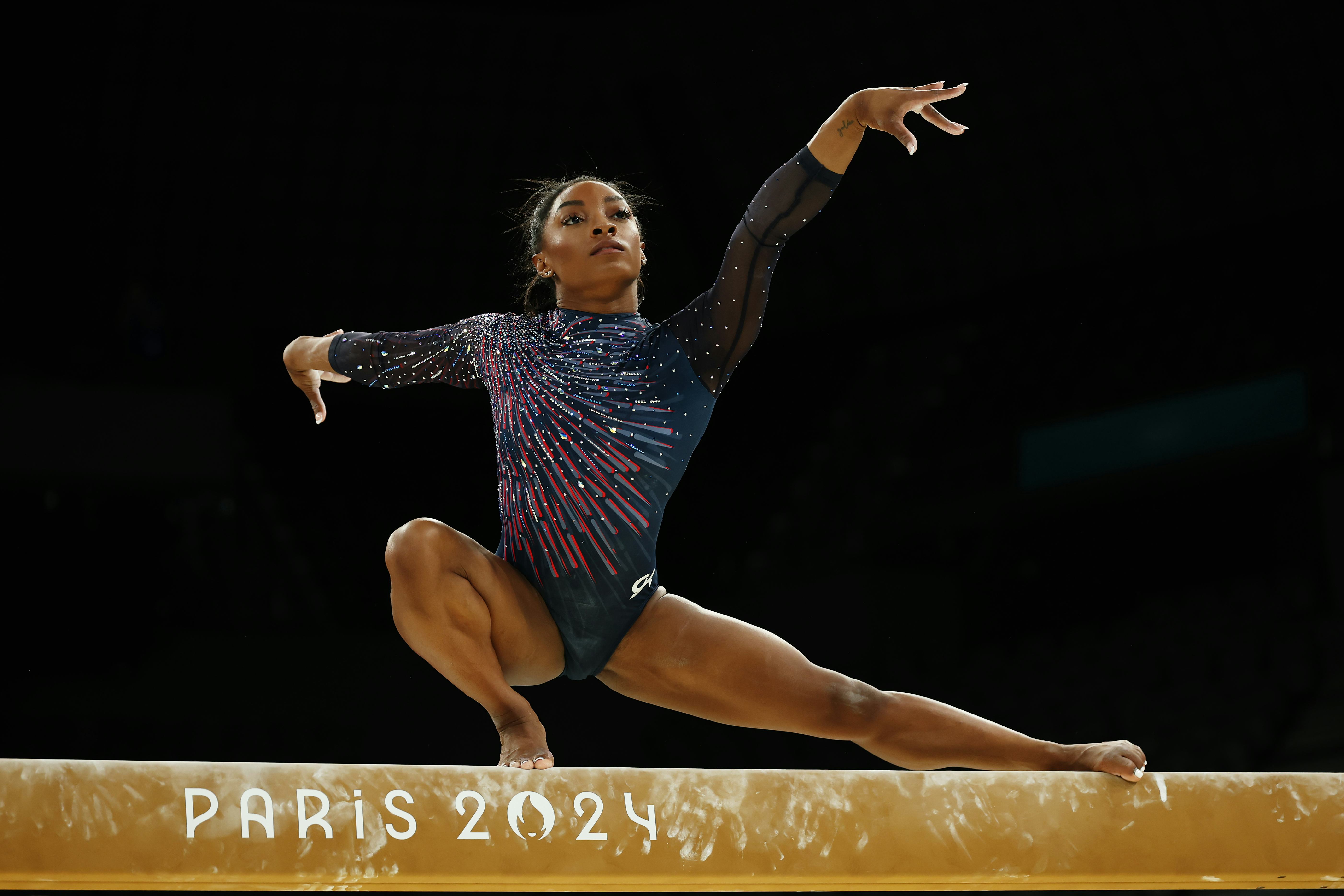PARIS, FRANCE - JULY 25: Simone Biles of Team United States practices on the balance beam during a G&hellip;