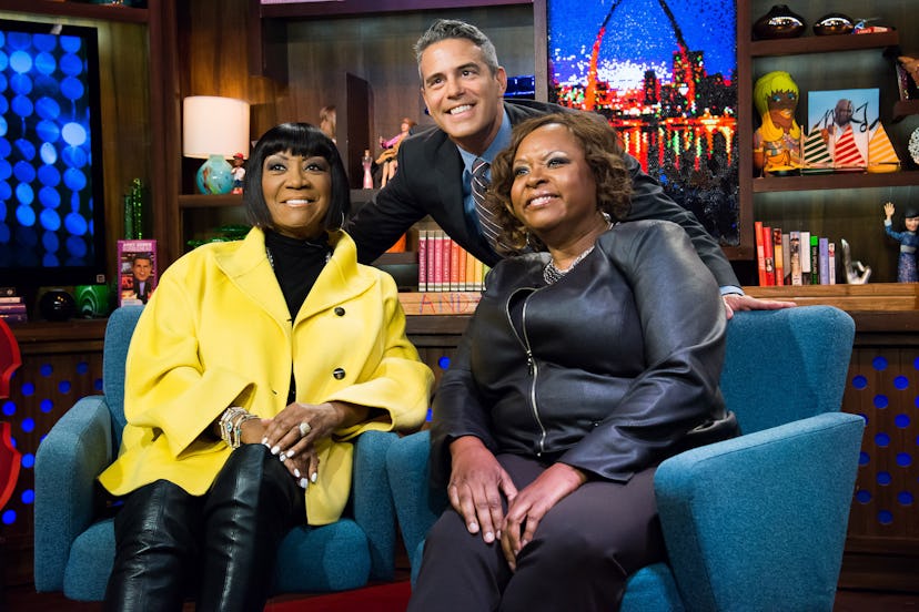 WATCH WHAT HAPPENS LIVE – Pictured (l-r): Patti LaBelle, Andy Cohen and Robin Quivers – Photo by: …