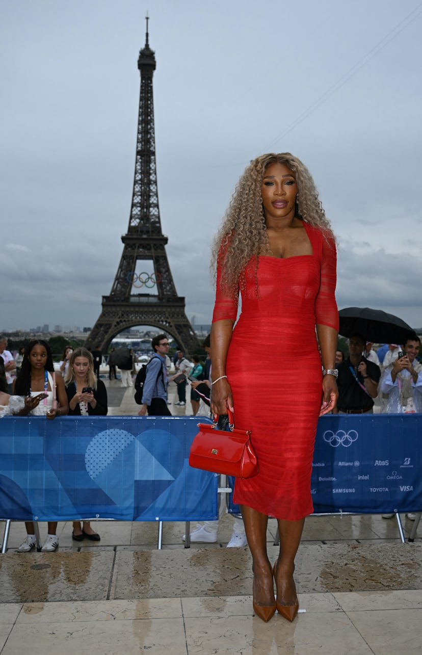 US tennis player Serena Williams arrives ahead of the opening ceremony of the Paris 2024 Olympic Gam...