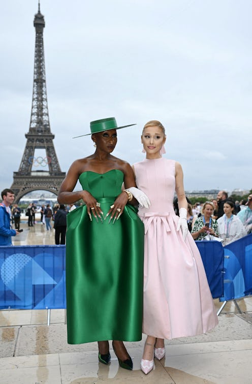 Cynthia Erivo and Ariana Grande at the paris 2024 olympics opening ceremony