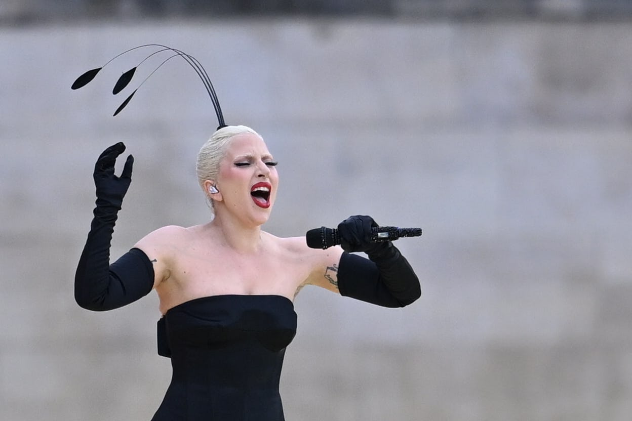 Lady Gaga performs at the 2024 Olympics Opening Ceremony.