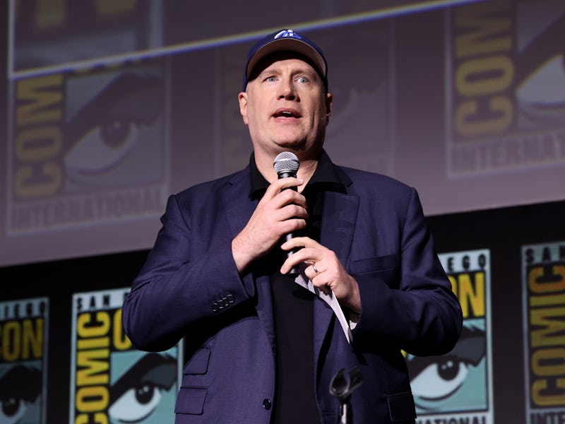 SAN DIEGO, CALIFORNIA - JULY 25: Kevin Feige, President, Marvel Studios speaks onstage during Marvel...