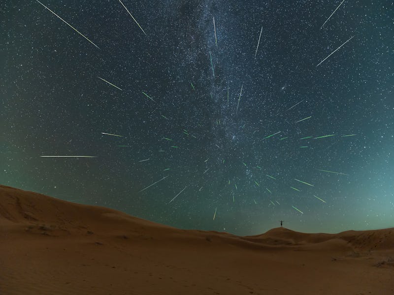 The Perseid meteor shower is seen over Inner Mongolia, China, August 13, 2023. (Photo credit should ...