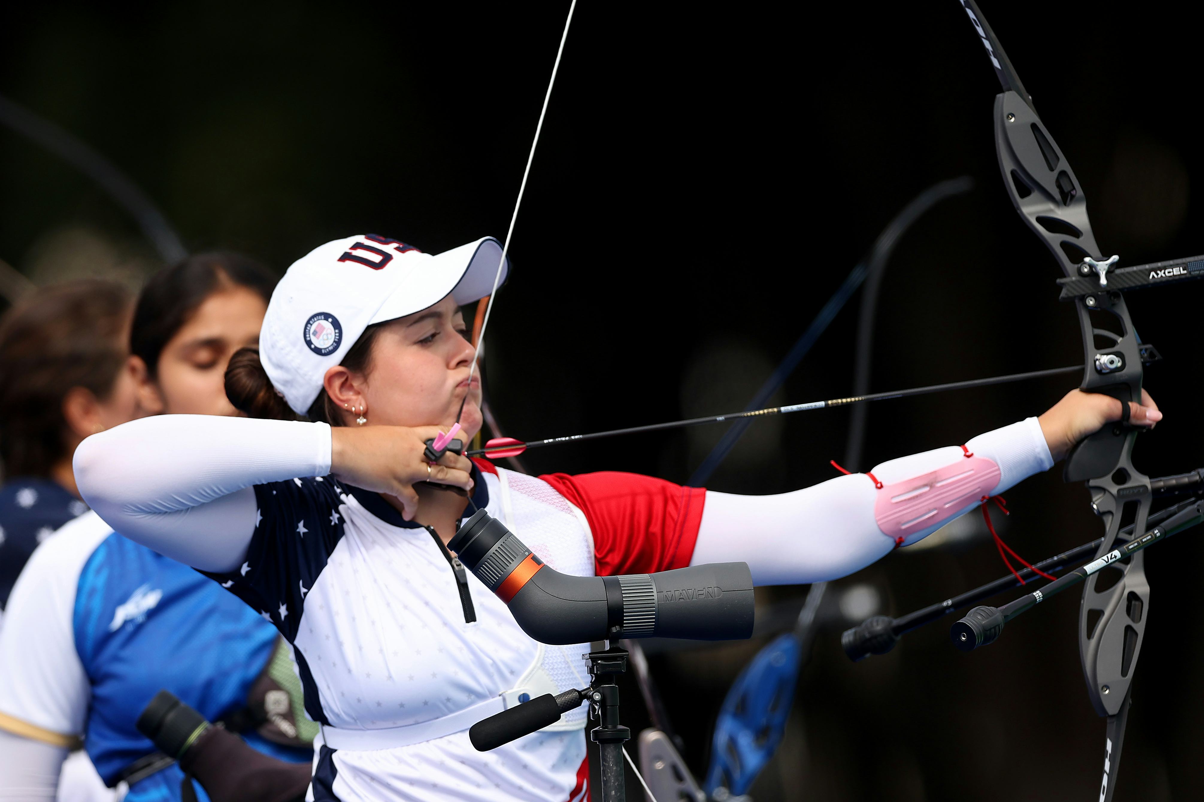 Catalina Gnoriega of Team United States competes during the Women&rsquo;s Archery Individual Ranking.