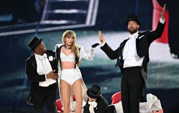 Taylor Swift and Travis Kelce on the Eras Tour stage