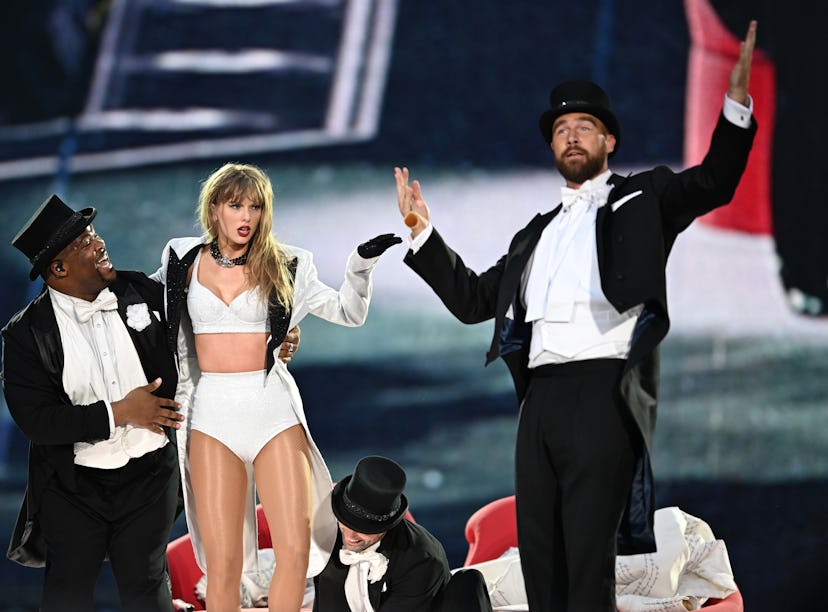 Taylor Swift and Travis Kelce on the Eras Tour stage