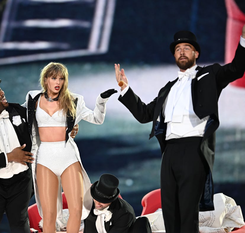 Taylor Swift and Travis Kelce on the Eras Tour stage
