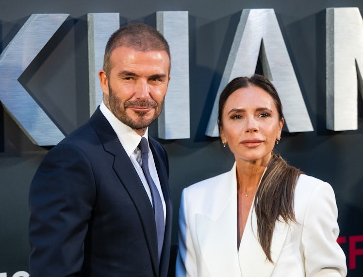 LONDON, ENGLAND - OCTOBER 03: David Beckham and Victoria Beckham attend the Netflix 'Beckham' UK Pre...