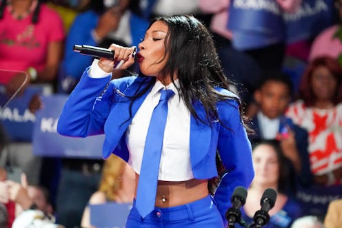 Megan Thee Stallion made corpcore risque at Kamala Harris' July 30 rally.