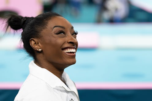 PARIS, FRANCE - JULY 30: Simone Biles of United States smiles during the Artistic Gymnastics Women's...