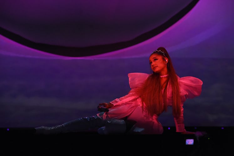 LOS ANGELES, CALIFORNIA - MAY 07: Ariana Grande performs onstage during Ariana Grande Sweetener Worl...